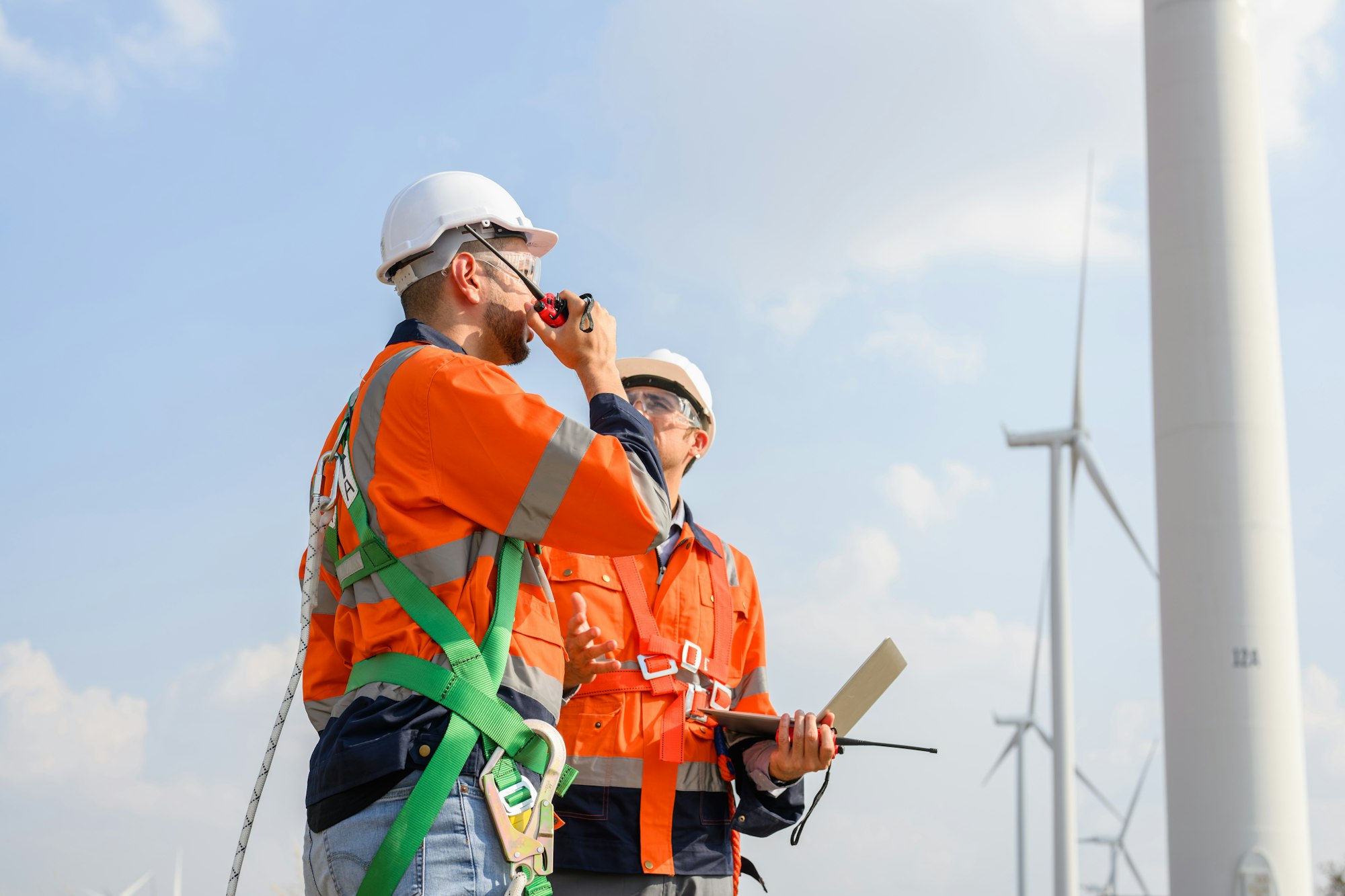 Engineer working with confident. Worker outdoor working. Mega project construction.